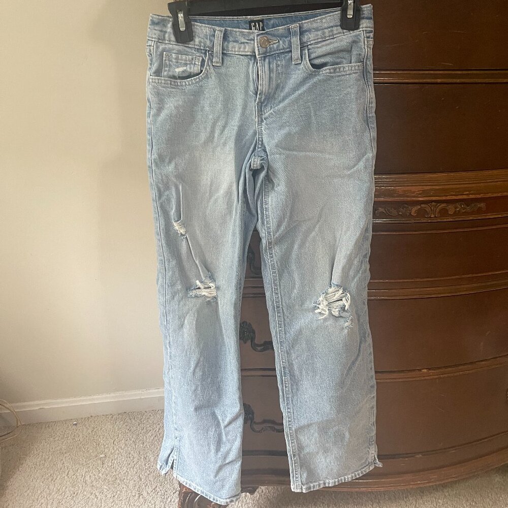 GAP Girls Distressed Straight-Leg Jeans – Size 12